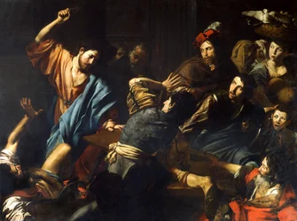 Christ driving the money-lenders from the temple